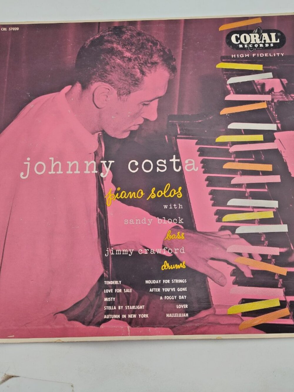 Johnny Costa Piano Solos 12" Vinyl Record Album LP Coral CRL 57020 Jazz